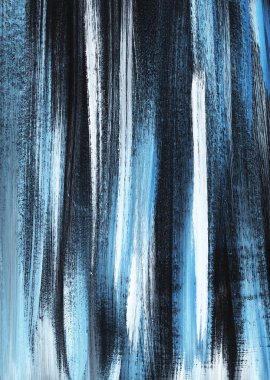 Bir tonda kağıt üzerinde yumuşak fırça gri, siyah, mavi çizgili grange arka plan el boyalı. 