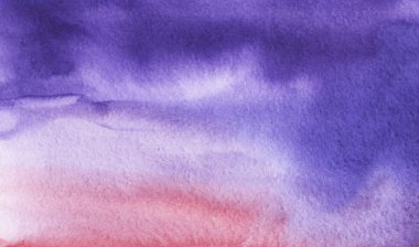 Suluboya arka plan. Doymuş degrade gelen mor pembe. Elle dokulu kağıt üzerine çizilmiş.