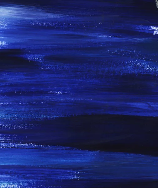 Fondo azul abstracto. Aguas profundas o un cielo nocturno. Pintado a mano en una ilustración de papel — Foto de Stock