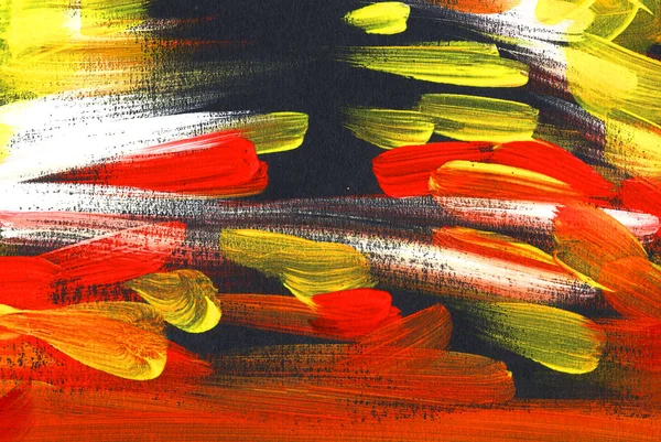 Czarne, białe, czerwone, żółte tło. Ręcznie malowane ilustracja — Zdjęcie stockowe