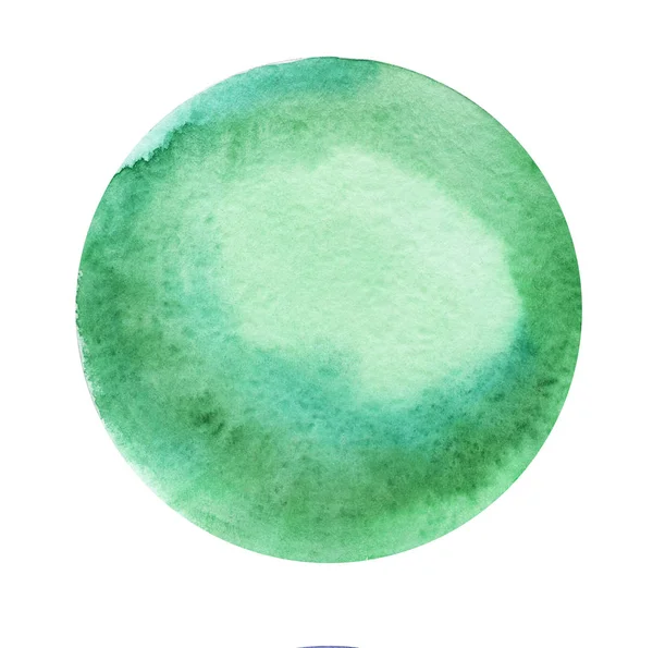 Aquarelle abstraite ronde fond vert avec un gradient radial. Illustration en papier dessiné à la main — Photo