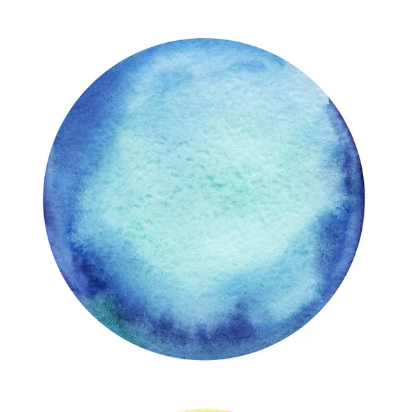 Abstraktní Akvarel Modré Pozadí Kruhového Přechodu Obrázek Papíru Ručně Tažené — Stock fotografie