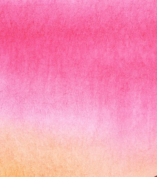 Gradiente de rosa a naranja. Fondo textural. Acuarela dibujada a mano sobre papel mojado ilustración —  Fotos de Stock