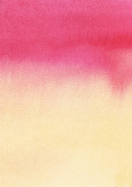 ピンクからオレンジへのグラデーション。テクスチャ背景。手描き水彩・湿紙の図 — ストック写真