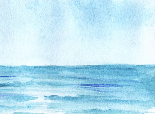 El mar azul sin límites, que se extiende en el horizonte, bajo el cielo azul . — Foto de Stock