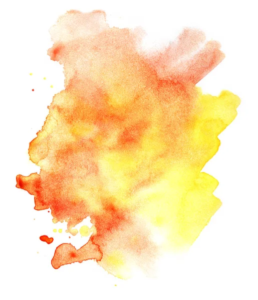 Fundo aquarela abstrato. Gradiente de brilhante saturado à luz. Laranja vermelha amarela, manchas douradas. ilustração aquarela desenhada à mão em papel de textura molhada . — Fotografia de Stock