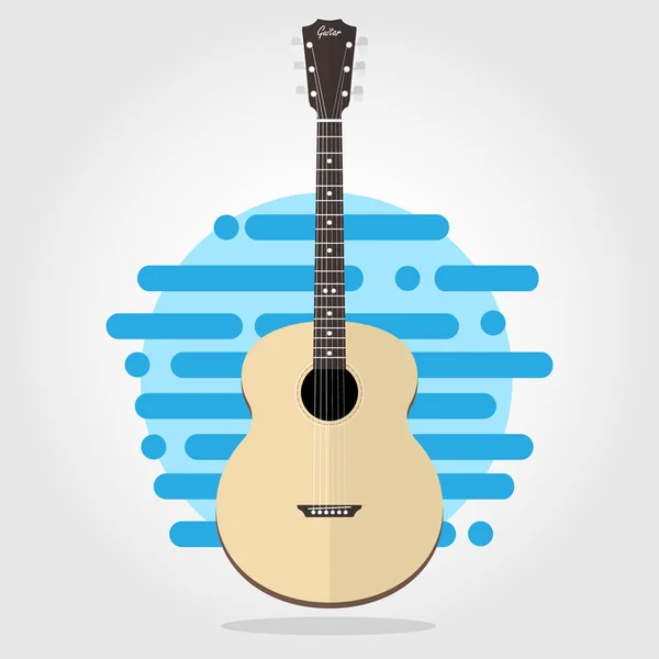 Guitare Acoustique Vecteur Plat — Image vectorielle