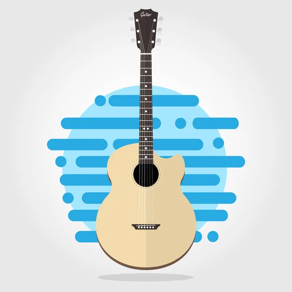 Acoustique Cutaway Guitare Plat Vecteur — Image vectorielle