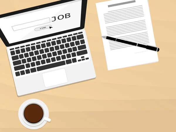 dizüstü bilgisayar bulmak iş üstten görünüm vektör