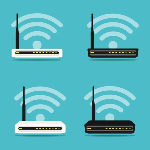 Router Wireless Hardware Set Vettoriale — Vettoriale Stock