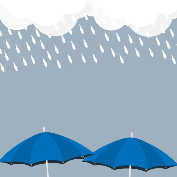 Umbrella Rain Drop Sky Cloud Vector — Stock Vector