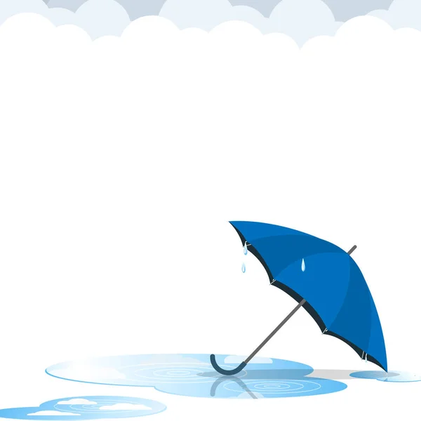 Umbrella Rain Flat Vector — Stock Vector