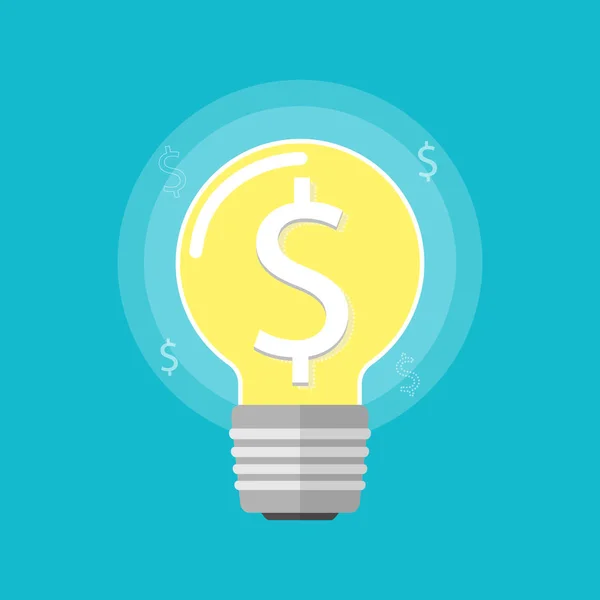 Lightbulb Idea Dollar Vector — Stock Vector