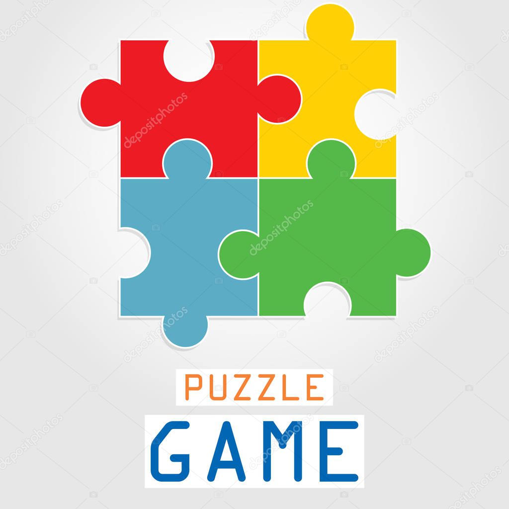 jigsaw puzzle game vector
