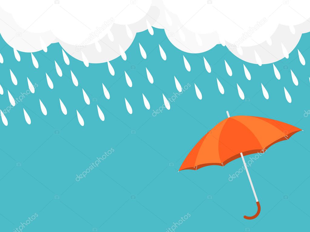 umbrella rain drop sky cloud vector