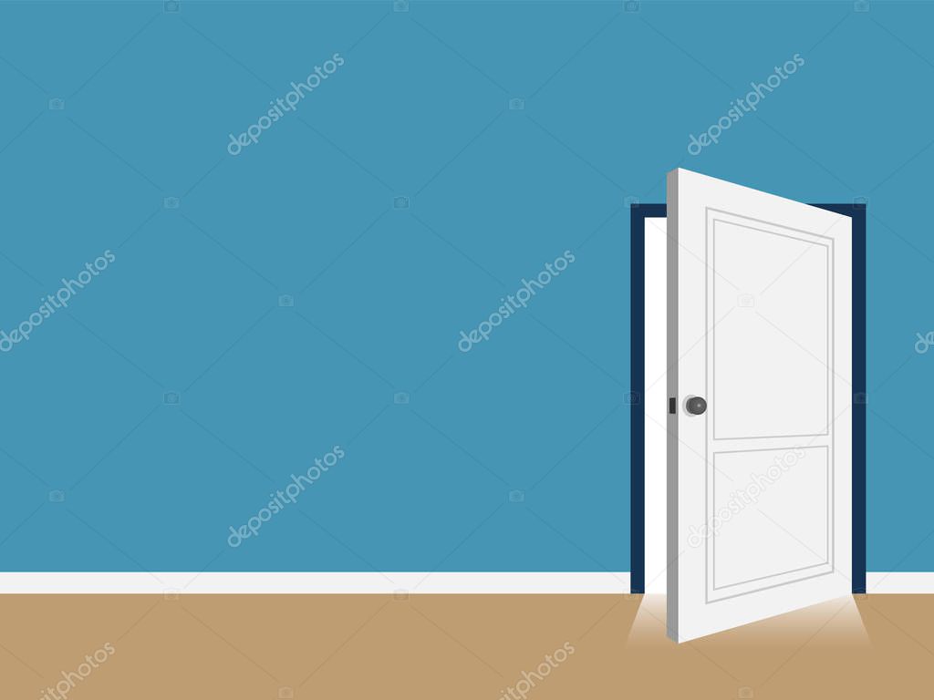 interior open door with copy space vector