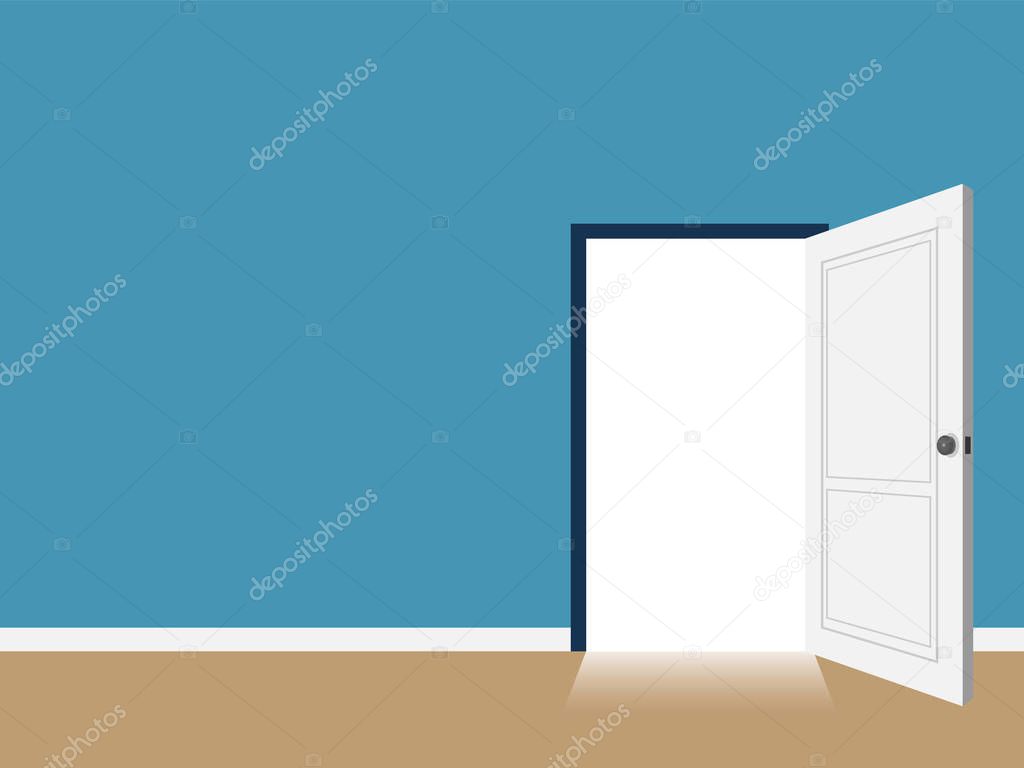 interior open door with copy space vector