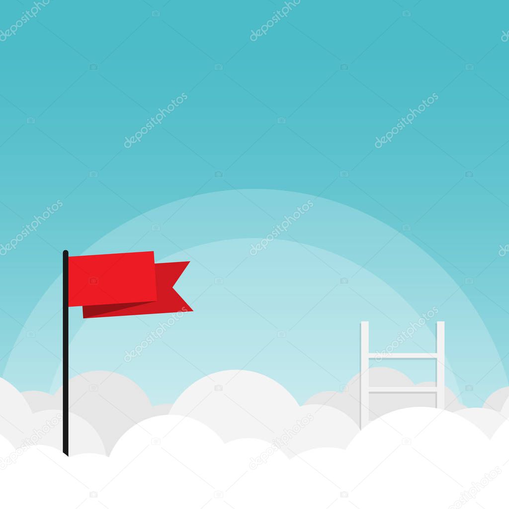 Ladder sky success flag vector