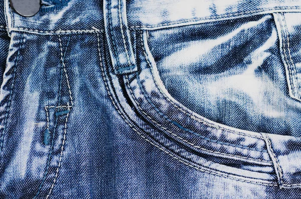 新しい青いジーンズのフロント空のポケット — ストック写真
