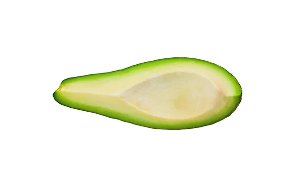 Один Шматок Зеленого Свіжого Сирого Авокадо Ядра Ізольовано Білому Тлі — стокове фото