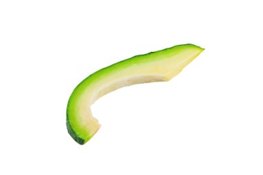 Yeşil taze ham avokado bir parça çekirdek beyaz arka plan üzerinde izole olmadan. Kırpma Yolu