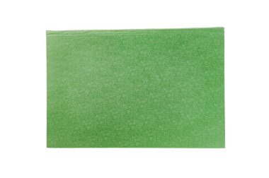 Beyaz arka plan üzerinde izole ciltli bir yeşil renkli eski boş kitap. Üstte görüntü