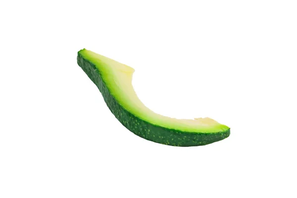 Ein Stück Grüne Frische Rohe Avocado Ohne Kernel Isoliert Auf — Stockfoto