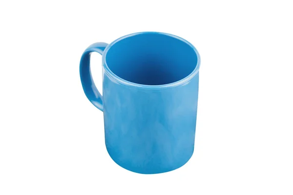 Einzelne Blaue Leere Keramiktasse Für Getränke Oder Andere Flüssige Produkte — Stockfoto