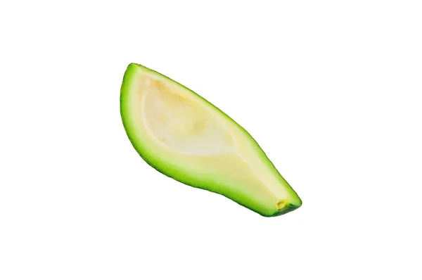 Ein Stück Grüne Frische Rohe Avocado Ohne Kernel Isoliert Auf — Stockfoto