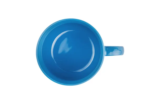 Tasse Céramique Vide Bleue Unique Pour Boissons Autres Produits Liquides — Photo