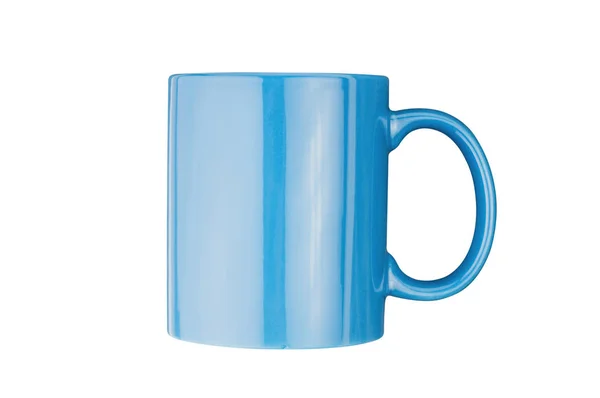 Tasse Céramique Bleue Unique Pour Boissons Autres Produits Liquides Isolés — Photo