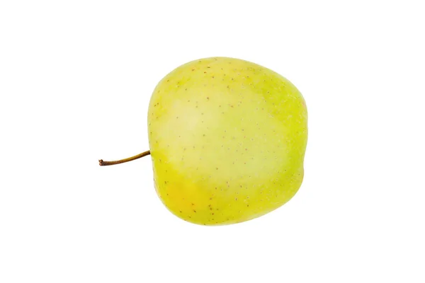 Hel Färsk Äpple Grön Färg Med Gren Isolerade Vit Bakgrund — Stockfoto