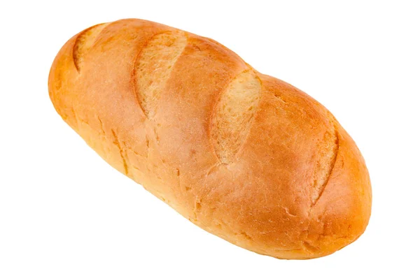 Bochenek Świeżego Chleba Chrupiące Białym Tle Bez Cienia — Zdjęcie stockowe