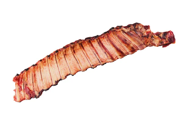 Big Piece Smoked Pork Ribs Isolated White Background Shadow — Stock Photo, Image