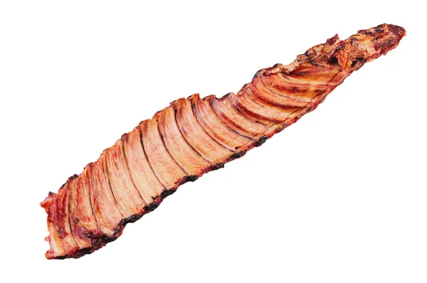 Big Piece Smoked Pork Ribs Isolated White Background Shadow — Stock Photo, Image