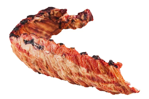 Big Piece Smoked Pork Ribs Isolated White Background Shadow — Stock Photo, Image