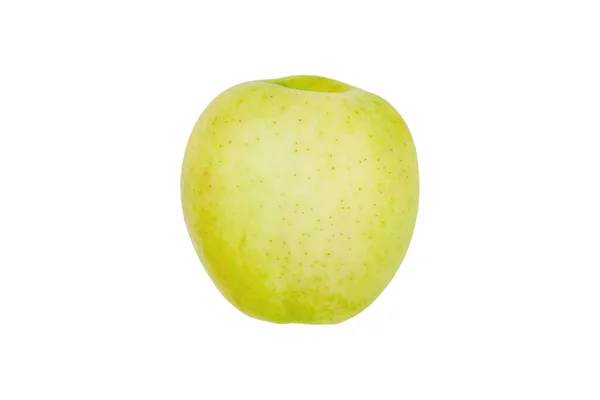 一个完整的新鲜生苹果的绿色 没有分支隔离在白色背景 — 图库照片