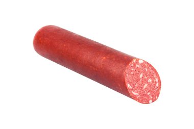Gölge olmadan beyaz arka plan üzerinde izole sosis bir nefis yarısı