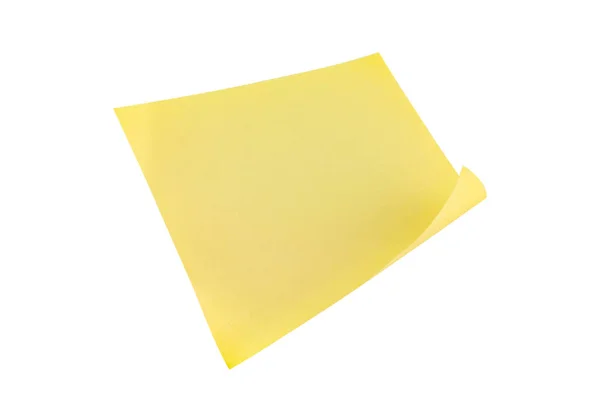 Una Etiqueta Engomada Blanca Color Amarillo Cuadrado Aislada Sobre Fondo — Foto de Stock