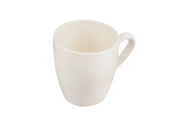 Одна Пустая Керамическая Чашка Напитков Других Жидких Продуктов Белом Фоне — стоковое фото
