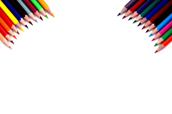 白色背景的彩色铅笔 — 图库照片