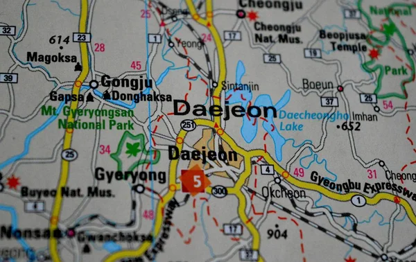 Daejeon, South Korea on a map