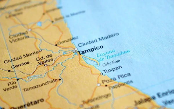 Tampico Sur Une Carte — Photo
