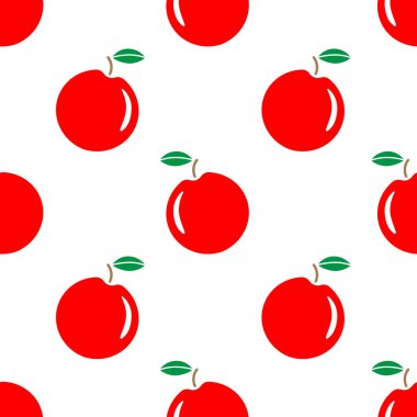 EPS 10 vektörü. Basit modern tarzda yapılmış kırmızı elmalı pürüzsüz desen. 