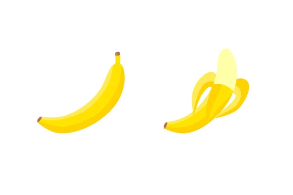 Vector Eps Uma Banana Feita Estilo Simples Plano Isolada Sobre —  Vetores de Stock