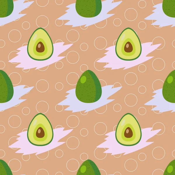 EPS 10 vektörü. Tam bir avokado ve düz stil yapılmış, kusursuz bir desen..