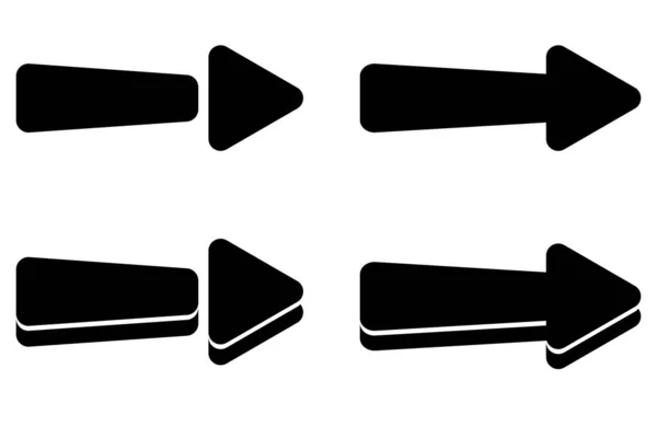 Ensemble Icônes Flèches Noires Plates Panneaux Direction Boutons Navigation Bon — Image vectorielle