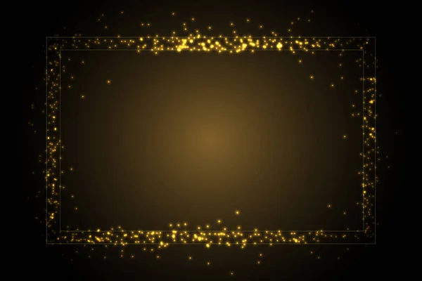 Küçük Yuvarlak Parçacıklardan Yapılmış Altın Bir Çerçeve Herhangi Bir Proje — Stok Vektör