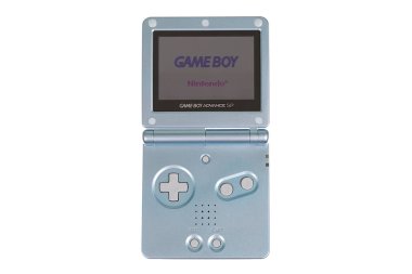 Bir Close-Up Bir Blue Nintendo Gameboy Advance Sp Video Oyunu Syst