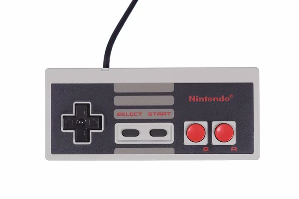 Un primer plano del controlador de videojuegos Nintendo NES — Foto de Stock